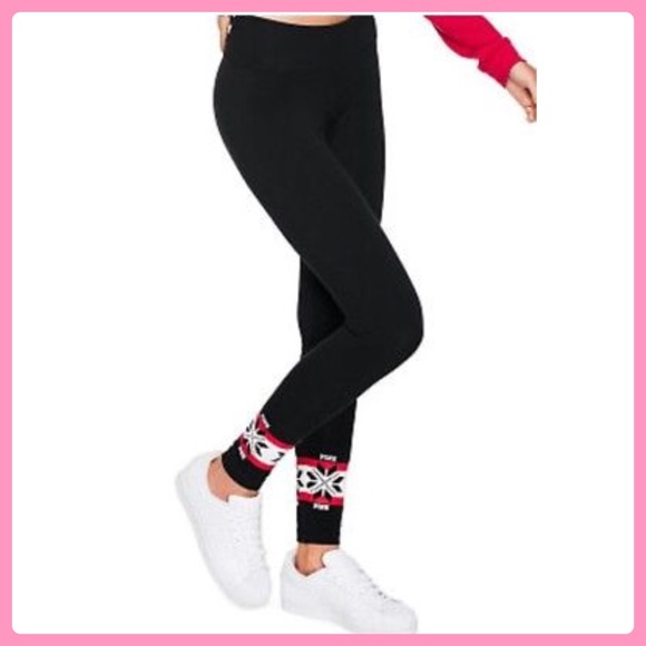 NWOT PINK Victoria's Secret Flat Leggings - Picture 1 of 5